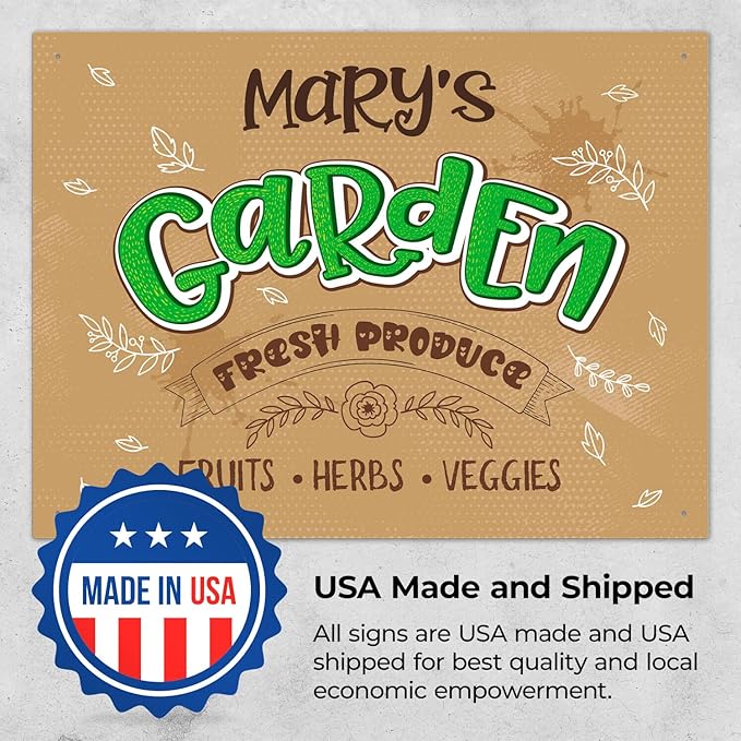 Custom Garden Signs, Personalized Sign for Garden, for Mother's Day, Mom, Christmas Gift Or Girlfriend Sign, 18x24 Inches, Rust Free .063 Aluminum, Fade Resistant, Made in USA by Sigo Signs