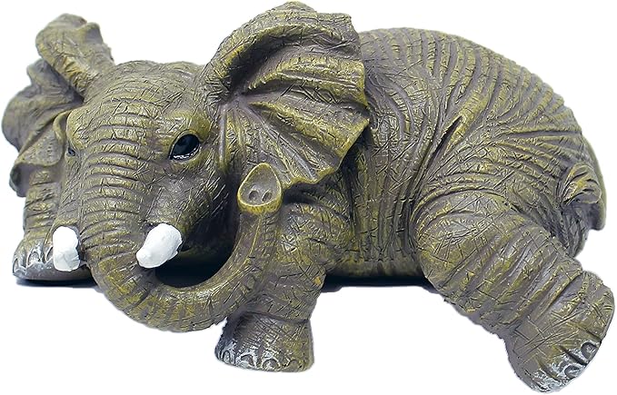 Nature's Mark Elephant Shelf Sitter Resin Statue Figurine Home Decorative Accent Décor - 2.5" H x 6" W