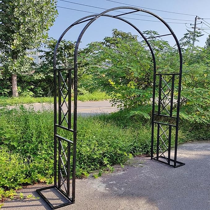 Garden Arbor, Metal Wedding Arch for Ceremony Party, Garden Trellis for Climbing Plants Outdoor, Wide 55" 71" 87" 103" 118" 134" Garden Arch Stand for Garden, Backyard, Lawn(Black,55" x 91" x 16")
