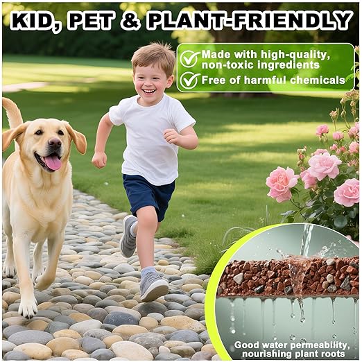 Mulch Glue for Landscaping - 1.3 Gallon Pea Gravel Glue, Pet-Friendy Stone Sealer, Stabilizer Mulch Adhesive for Pebble, Rubber, Garden Pathway, Landscape, Patio, Direct to Use