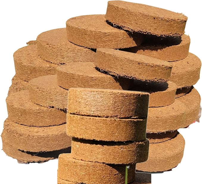 100mm Organic Coco Coir Seed Starter Pellets,Starter Plugs,Potting Soil Pellets -25 pcs - Just Add Water - Seed Starting, Plants&More