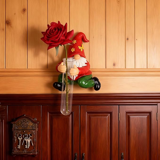Wall Gnome Statue-Unique Wall Growers Sculpture,Cute Gnome Vase,Outdoor Tree Decorations,Patio Yard Lawn Porch Decor,Garden Ornament Gift