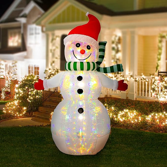 eUty 8ft Christmas Inflatable Outdoor Decoration Lighted ICY Snowman Decor Waterproof Christmas Blow Up Yard Decorations for Xmas Holiday Party Yard Garden Lawn Decor