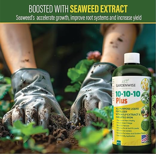 10-10-10 & 8-4-8 Acidic Fertilizer Bundle for All Plants - Acidic Fertilizer for Azaleas, Camellias, Hydrangeas, Liquid Fertilizer Plant Food Outdoor & Indoor Plant Food (12 & 20oz)