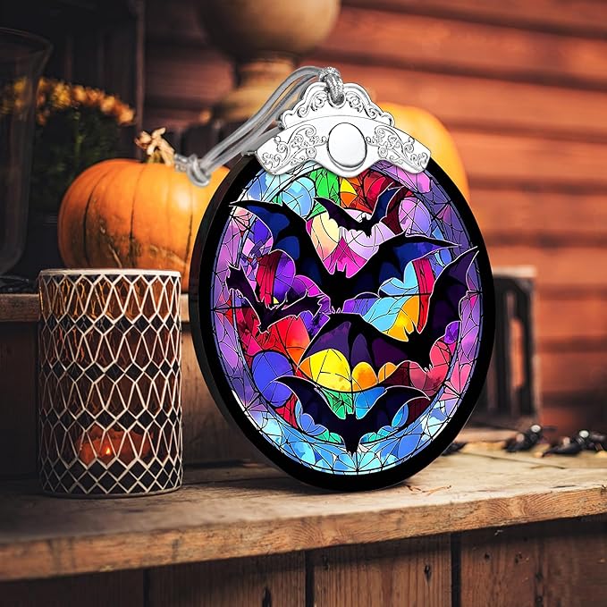 Bat Hanging Ornament Glass Ornament - Christmas & Halloween Decoration - Keepsake Gift