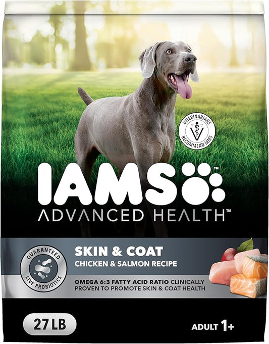 IAMS Advanced Health Skin & Coat Adult Dry Dog Food Chicken and Salmon Recipe, 27 lb. Bag