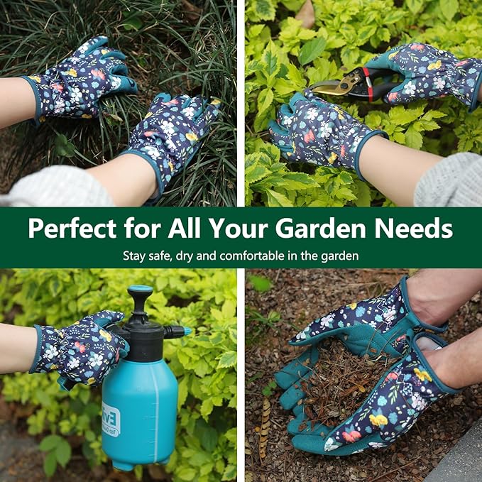 Garden Gloves for Women, Leather Garden Glove for Women Thorn Proof No Stab for Gardening, Weeding, Working, Digging, Planting, Pruning