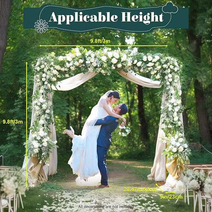 Square Backdrop Stand Wedding Arches for Ceremony Party Arch Backdrop Stand Square Arch for Weddings/Anniversaries/Birthday Parties Home Decor Gold