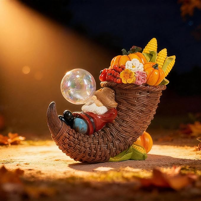 Fall Gnomes Indoor Thanksgiving Gnomes Decorations Tabletop Cornucopia for Fall Gnome Decorations for Home Themed Dream of Harvest Pumpkin Gnome Figurines Autumn Gifts Thanksgiving Home Decor Indoor