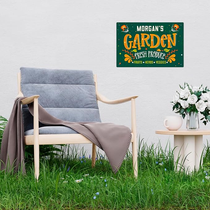 Custom Garden Signs, Personalized Sign for Garden, Ideal for Mom, Mother Or Christmas Gift Sign, 12x18 Inches, Rust Free .063 Aluminum, Fade Resistant, Made in USA by Sigo Signs
