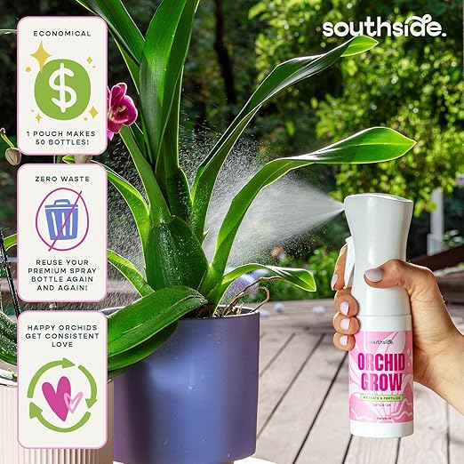 Southside Orchid Grow Fertilizer - 50 Concentrated Refills (Spray Bottle not Included) - Hydrate & Fertilize (3-1-3 NPK) - Economical Plant Food for Orchids