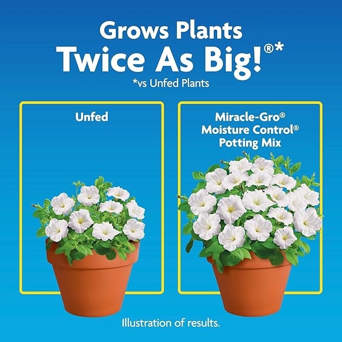 Miracle-Gro Moisture Control Potting Mix for Outdoor and Indoor Plants, 1 cu. ft. 2-pack