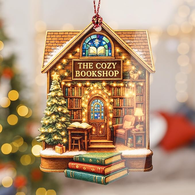 Funny Christmas Book Ornament 2025 - Book Christmas Ornament - Book Lover Gifts for Women - Books Ornaments for Christmas Tree - Bookish Gifts - Christmas Ornaments 2025 for Gift, Decor, Exchange