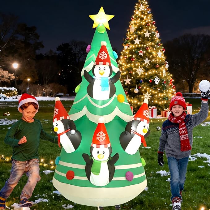 10FT Christmas Tree Inflatable Decoration with Built-in LED Lights, Christmas Outdoor Inflatable Decoration for Lawn, Yard, Garden, Patio