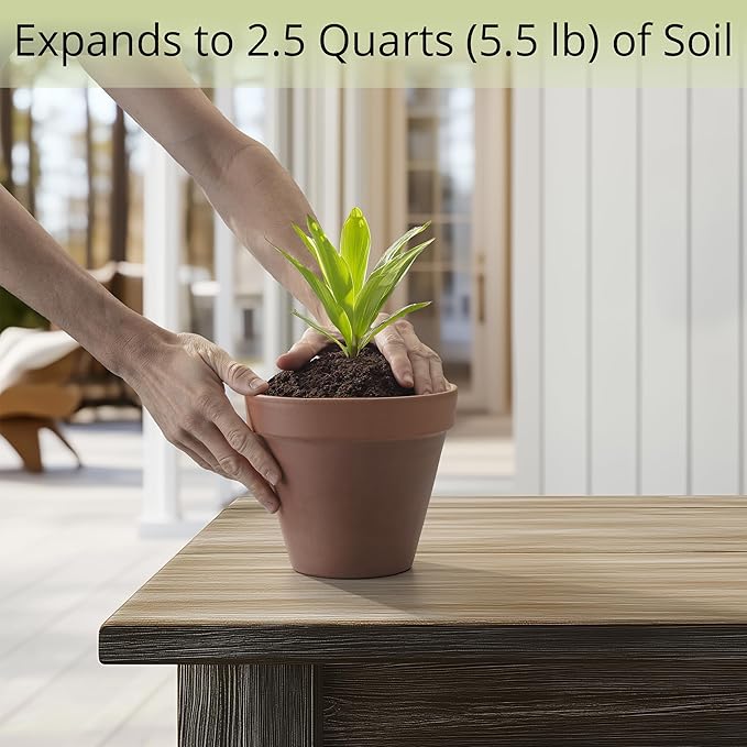 Coconut Coir Potting Soil for Indoor Plants - Expands to 2.5 Quart (5.5 lb) | Bonsai Soil Discs Perfect for General Houseplants, Herbs, and Bonsai Trees - Expands with Water
