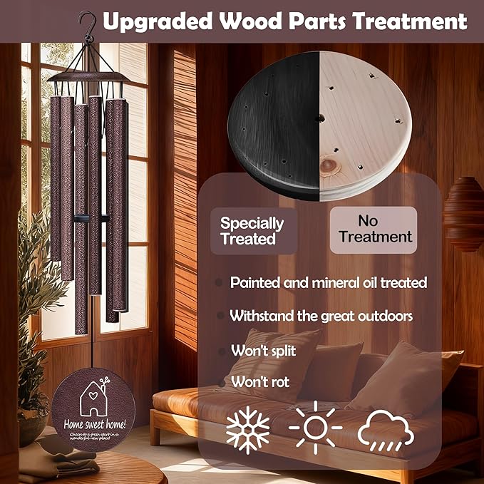 House Warming Gifts New Home,New Home Gift Ideas， Home Sweet Home，House Warming Gift，BestGifts for Housewarming，House Warming Gifts for Women or Men，26 Inch Wind Chimes-Bronze