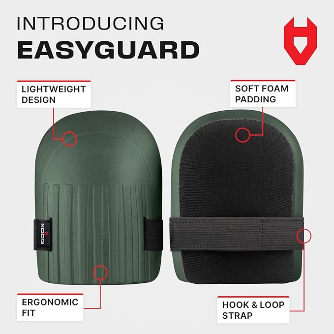NoCry Gardening Knee Pads for Women and Men – Waterproof Foam Padding in a Lightweight Yet Durable Design; Easy to Wear with Adjustable Elastic Hook-and-Loop Straps – Ideal for the Garden and Yard Work