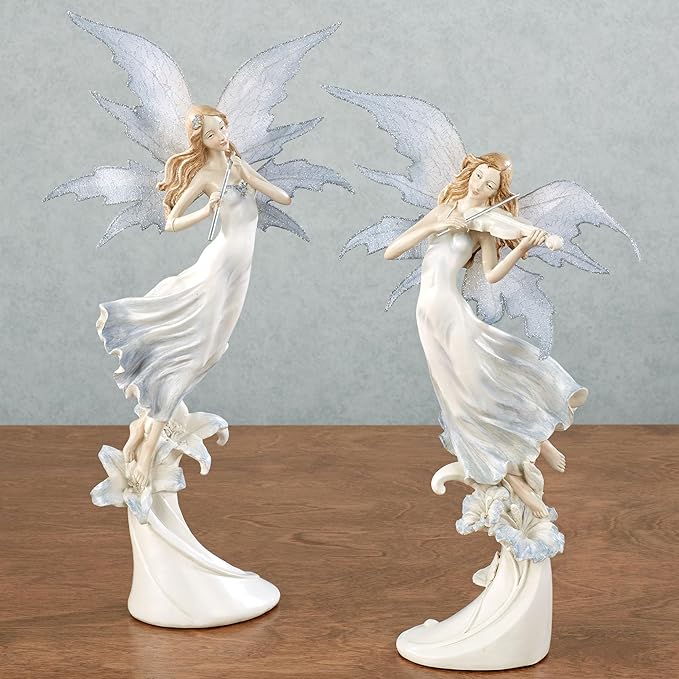 Fairy Orchestra Figurine Set Celestial Blue Set of Two