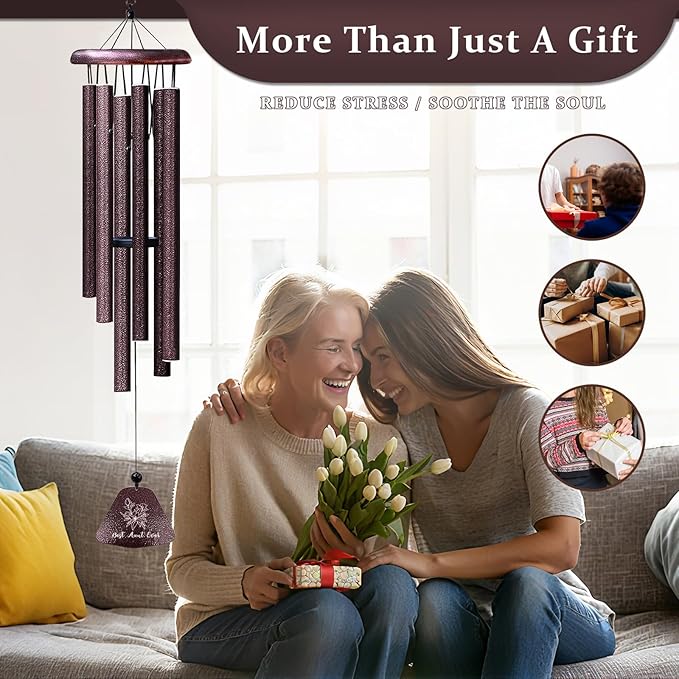 Aunt Gifts, Best Auntie Ever 32" Wind Chimes, Aunt Birthday Gifts, Best Auntie Gift Ideas from Niece, Cool for Aunts, Funny Aunties Windchimes from Niece Nephew