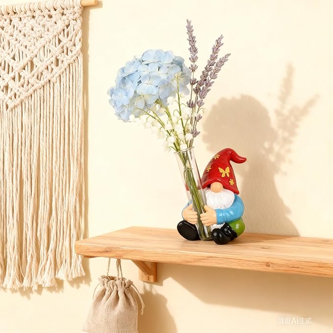 Wall Gnome Statue-Unique Wall Growers Sculpture,Cute Gnome Vase,Outdoor Tree Decorations,Patio Yard Lawn Porch Decor,Garden Ornament Gift