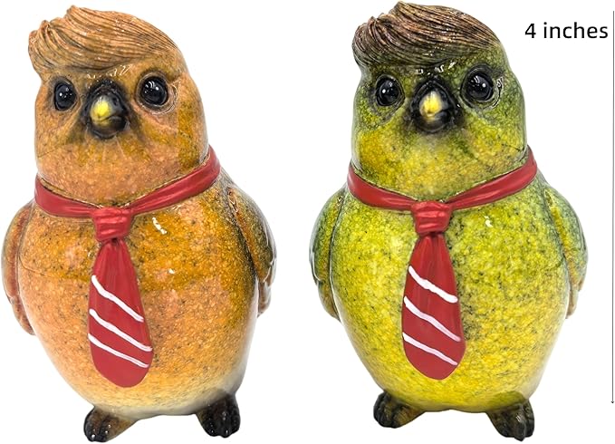 VVGIFTS Decorative Robin Bird Figurines, Set of 2 Resin Sculptures, Two Colors and with Red Scarves for Home and Office Decor