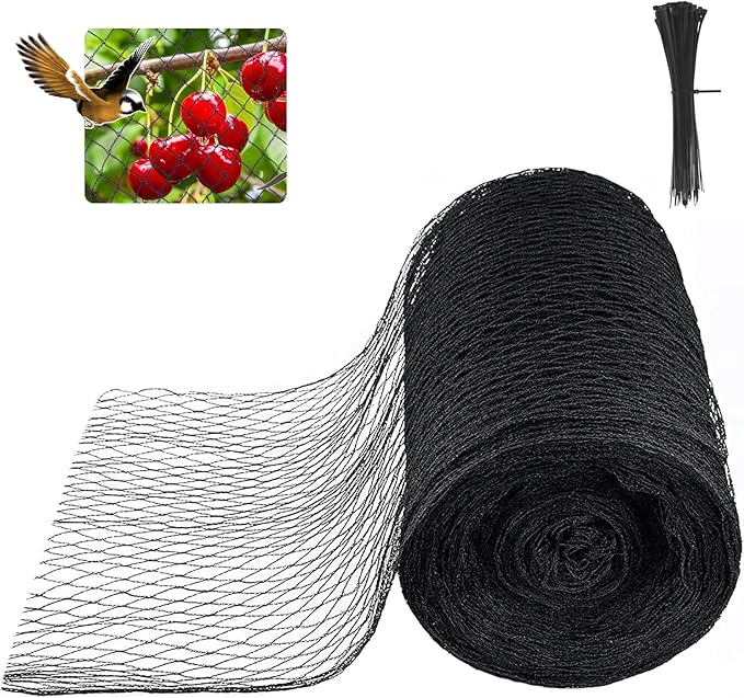 Bird Netting 50x50 ft,1" Mesh Garden Netting Pest Barrier for Plants, Fruit Trees, Vegetables, Extra Strong Woven Mesh Poultry Net for Chicken Run, Animal Fencing Against Birds, Deer, Poultry