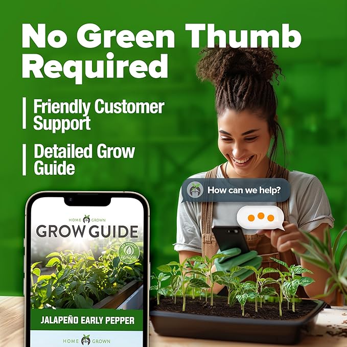 HOME GROWN Jalapeno Pepper Seeds – 129 Heirloom Seeds (Capsicum annuum) – High Germination, Easy to Grow, Early Harvest Hot Peppers