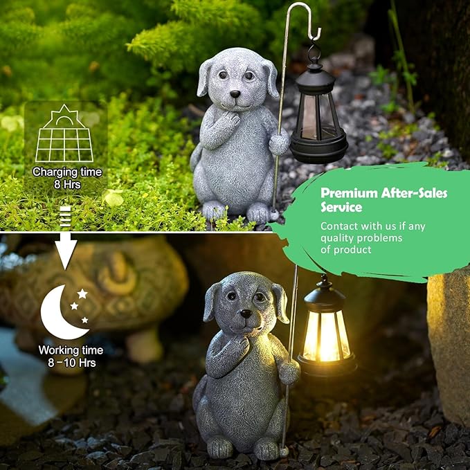 Qeeman Garden Decor Statues: Mothers Day Birthday for Mom Grandma Women Sister Wife Lady Lover - Front Patio Balcony Yard Art Lawn Ornaments Porch Outdoor Outside Decorations (Dog)