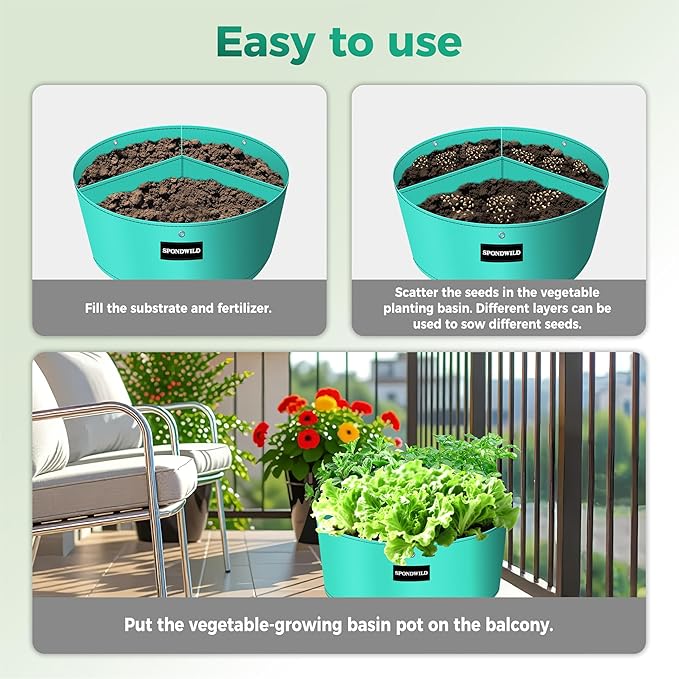 (BFCM Deal 2 Pack 10 Gallon 3 Compartment Grow Bags, Vegetable Growing Bag, Thickened PE Garden Pots with Drainage Holes and Branch-Binding Holes, Reusable Plant Bag for VegetablesFlowers