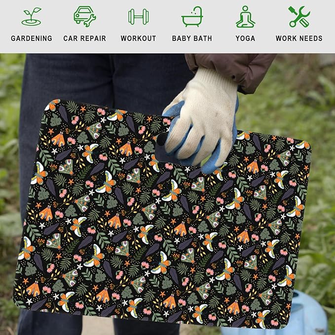 Extra Thick Kneeling Pad — Heavy Duty, Extra Large Foam Kneeler Mat for Gardening, Water & Dirt Resistant, Lightweight, Butterfly