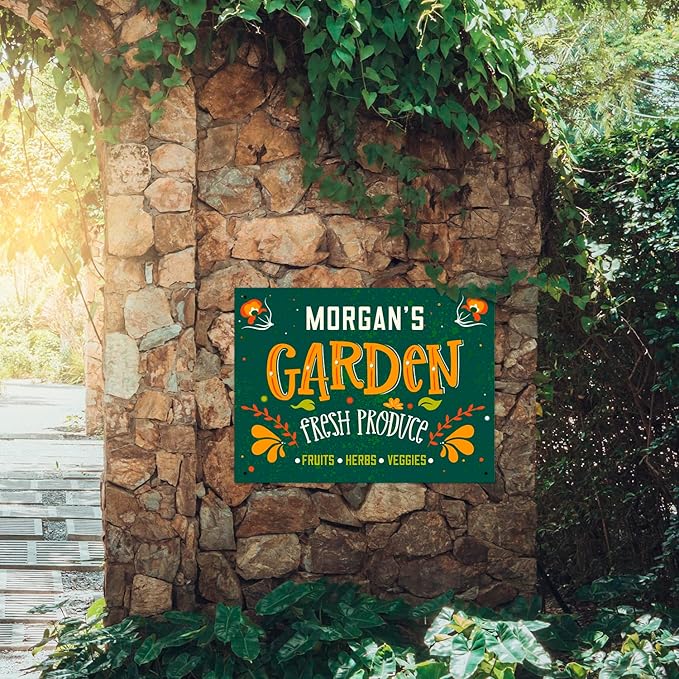 Custom Garden Signs, Personalized Sign for Garden, Ideal for Mom, Mother Or Christmas Gift Sign, 18x24 Inches, Rust Free .063 Aluminum, Fade Resistant, Made in USA by Sigo Signs