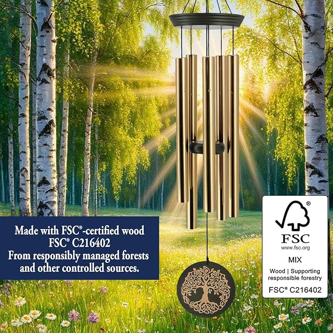 Wind Chimes for Outside, 30 Inch Memorial Windchimes for Loss of Loved One Engrave Tree of Life, Sympathy Wind Chimes Gifts, Garden Home Yard Hanging Decor