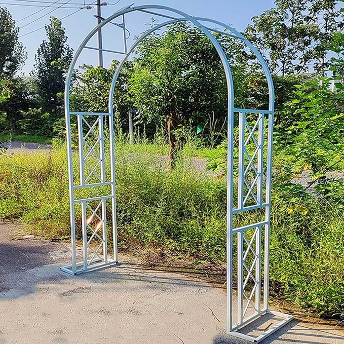 Garden Arbor, Metal Wedding Arch for Ceremony Party, Garden Trellis for Climbing Plants Outdoor, Wide 55" 71" 87" 103" 118" 134" Garden Arch Stand for Garden, Backyard, Lawn(White,71" x 91" x 16")