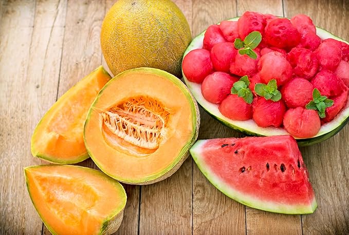Melon Seeds Variety Pack for Planting – 4 Non-GMO Heirloom Varieties: Crimson Sweet & Sugar Baby Watermelon, Honeydew, Hale's Best Jumbo Cantaloupe – High Germination, USA-Grown Garden Fruit Seeds