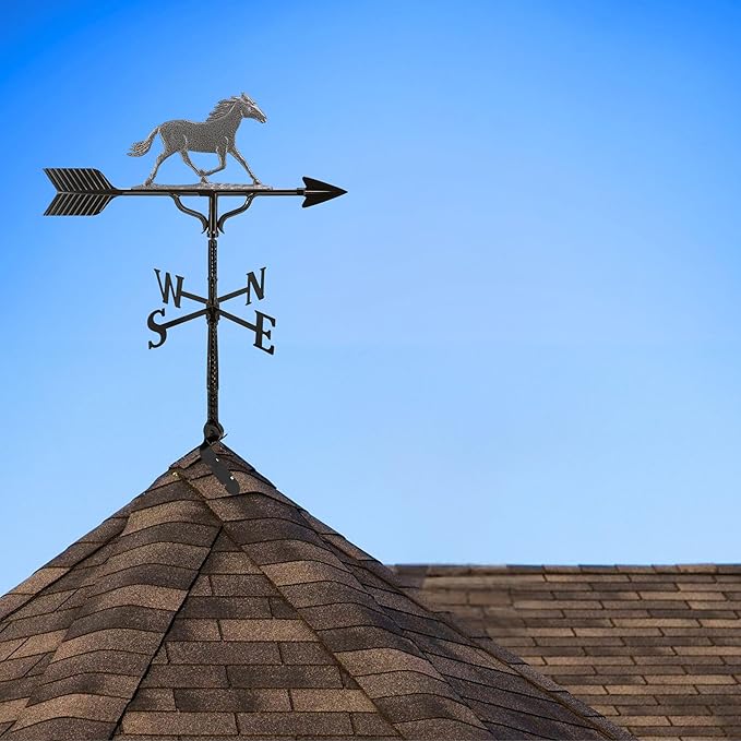 Montague Metal Products 32-Inch Weathervane with Swedish Iron Horse Ornament