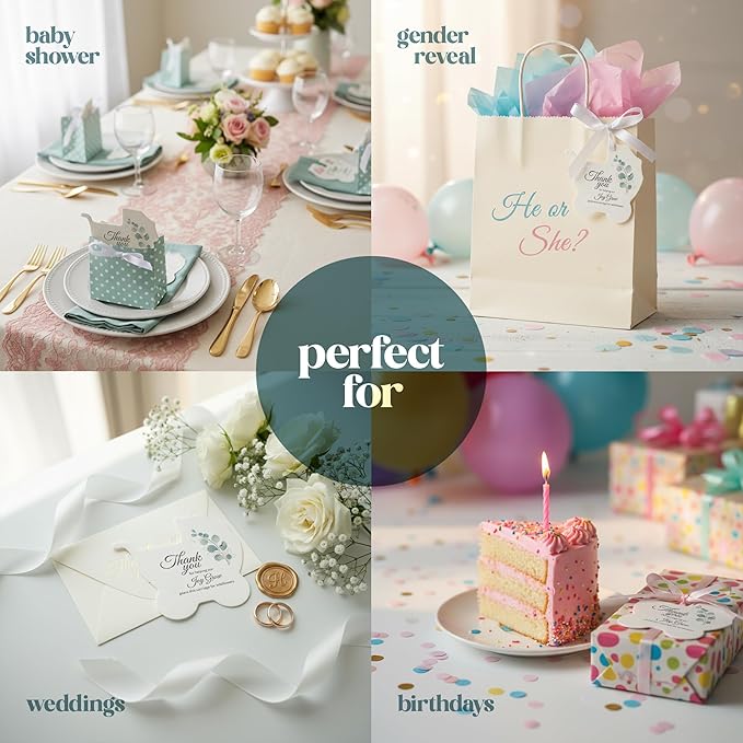 Baby Carriage Seed Paper – 24 pcs Green Baby Shower Favors for Guests with Wildflower Seeds, Writable & Plantable, Gender Reveal, Birthday Gifts for Guest