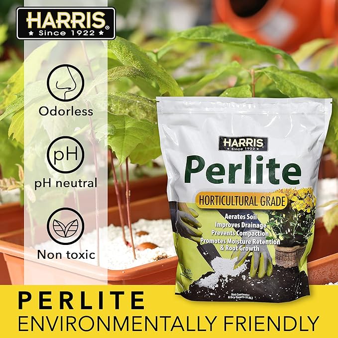Harris Premium Horticultural Grade Perlite for Plants and Gardening, 8qt