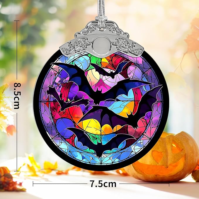 Bat Hanging Ornament Glass Ornament - Christmas & Halloween Decoration - Keepsake Gift