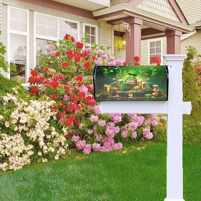 St. Patrick's Day Mailbox Covers Magnetic Letterbox Covers 21x18 Inch for Garden Outdoor Decoration