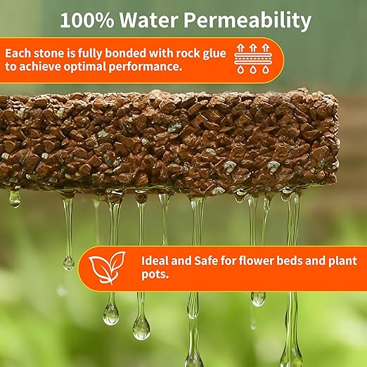 Rock Glue, 1.32 Gallon Mulch Glue for Landscaping, Gravel Binder & Decomposed Granite Stabilizer, Non-Toxic Long-Lasting Dries-Clear Strong Pea, Mulch Lock and Pea Gravel Stabilizer for Garden Border