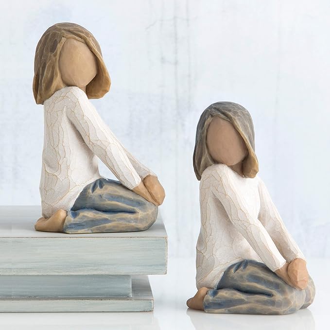 Willow Tree Joyful Child (Darker Skin Tone & Hair Color), Sculpted Hand-Painted Figure