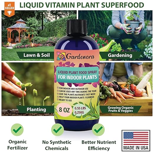Gardenera Plant Growth Superfood for Lemon Trees with 18 Essential Vitamins & Minerals - Organic Plant Food Fertilizer - Micro-Fungi and Bio-Organisms for Lemon Tree Care & Growth Enhancement - 32oz