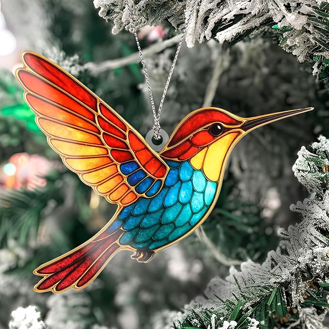 Christmas Ornaments - Hummingbird Christmas Ornament - Hummingbird Gifts for Women - Bird Ornaments for Christmas Tree - Hanging Decor for Xmas Tree - Christmas Ornament 2025 - Gift Exchange