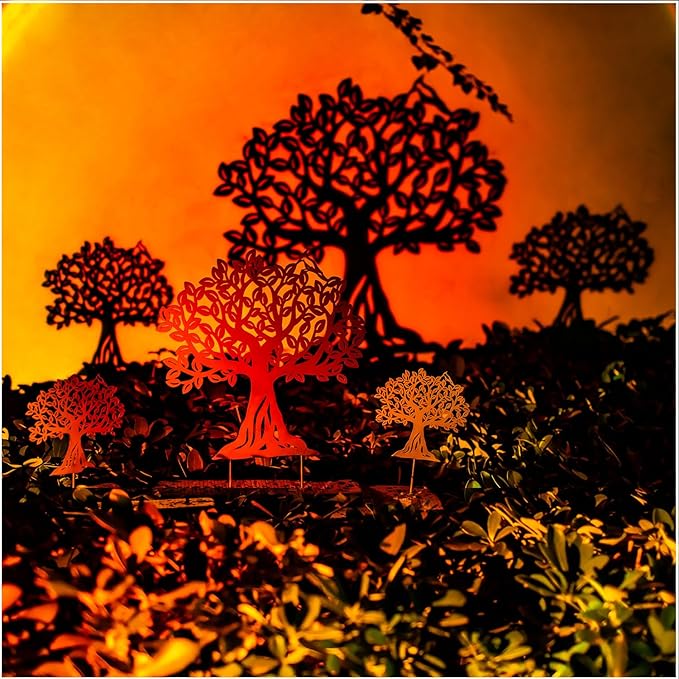 Tree of Life Metal Decorative Garden Stakes Tree of Life Gifts for Women Men Mom Birthday Gifts Silhouette Statues for Garden Decor, Yard Art, Patio, Outside, Lawn Ornaments, Outdoor Decorations