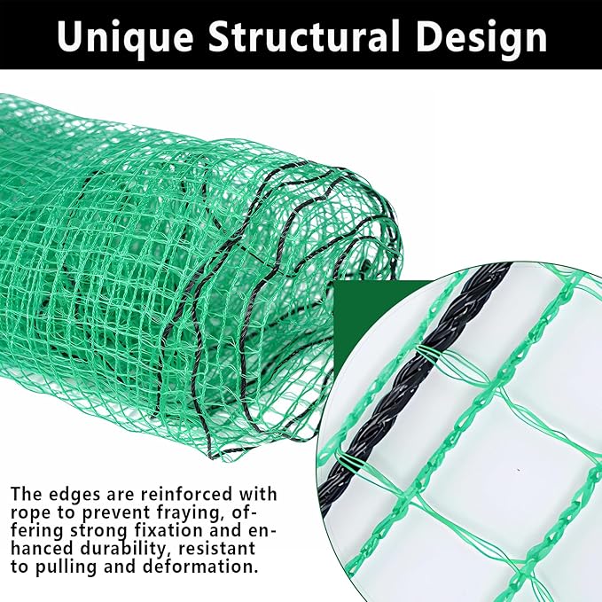 4x100ft Deer Fence Netting, Plastic Mesh Fence Heavy Duty Garden Fence Animal Barrier Garden Netting for Plants Fruit Trees Vegetables Against Deer, Birds, Rabbits, Chickens and Other Animals, Green