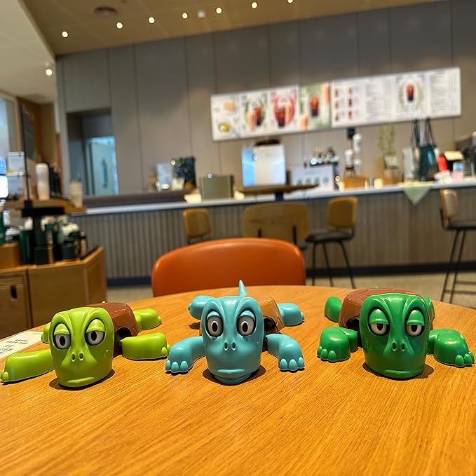 JOD® Turtle Cup Holder, Turtle Coaster with Funny Expression, 2 PCS Cup Holder with Liftable Limbs & Expressive Face for Turtles,Tortoise Lover Gag Gifts Home Decor (2PC-Blue)