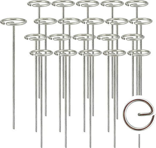 Palmhomee Garden Staples Anti-Rust Galvanized Garden Stakes Circle Top Landscape Pins Ground Cover Fabric Stakes Securing Lawn Fabric Weed Barrier (6 inches - 20 Pieces)
