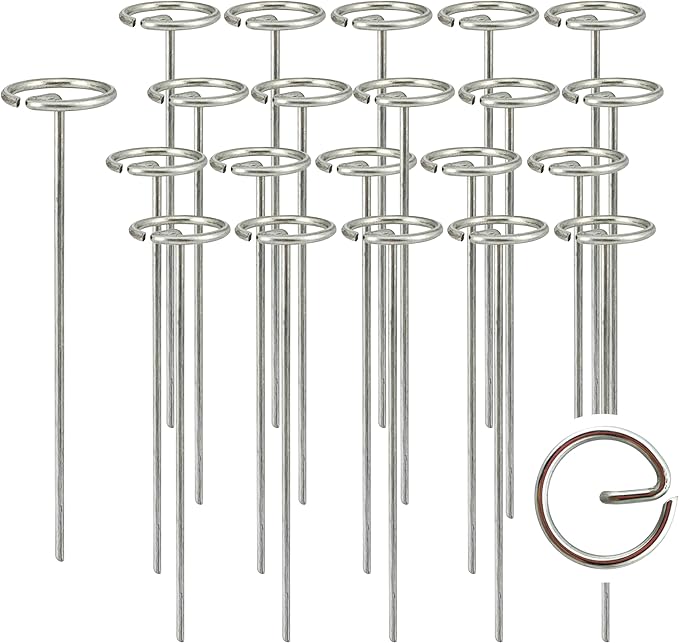 Palmhomee Garden Staples Anti-Rust Galvanized Garden Stakes Circle Top Landscape Pins Ground Cover Fabric Stakes Securing Lawn Fabric Weed Barrier (6 inches - 200 Pieces)