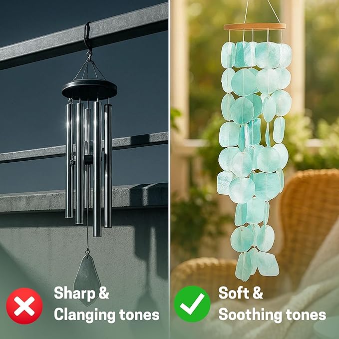 Solange & Frances Turquoise Wind Chimes for Outside Garden Decor and Patio Decor - Elegant White Elephant Gifts, Unique Gift for Women, Gifts for Grandma