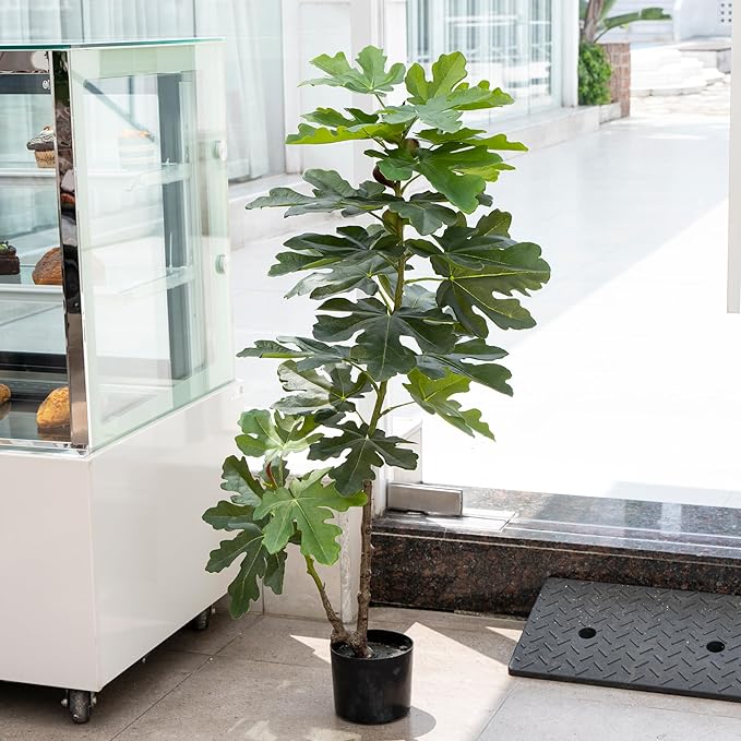 Tall Artificial Plants Indoor 3.9Ft Artificial Ficus Macrocarpa Fake Tree for Indoor Decor Tree Fiddle Leaf Fig Tree Artificial Tree Ficus Fake Tall Plant Faux Plants Indoor Tall Faux Plants Outdoor
